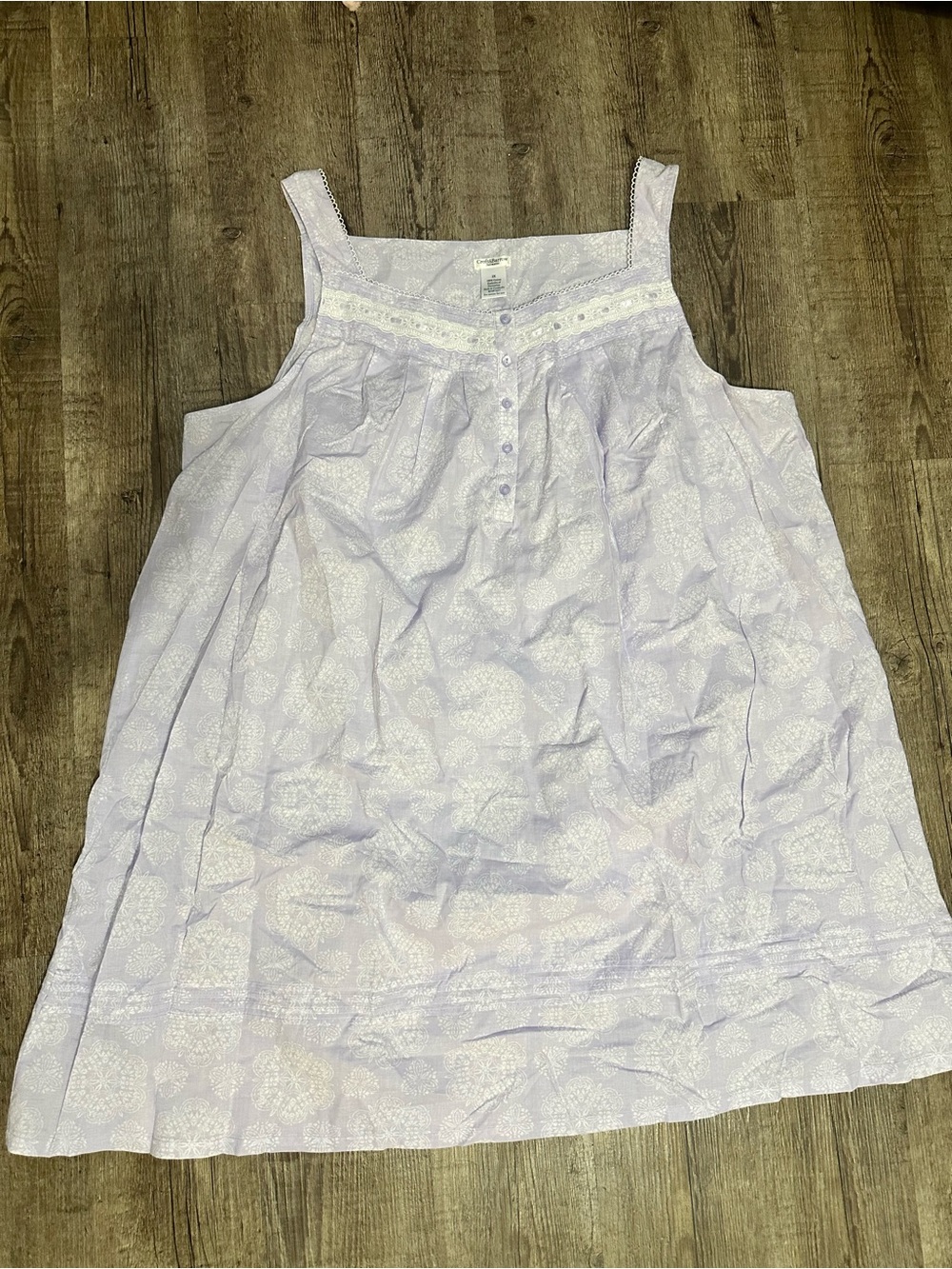 Croft & Barrow Intimates Light Purple White Print Nightgown Sleep Dress Size 2X